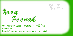 nora psenak business card